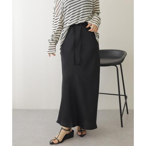 スカート satin flare long skirt /サテン 裾 フレア ロング スカート