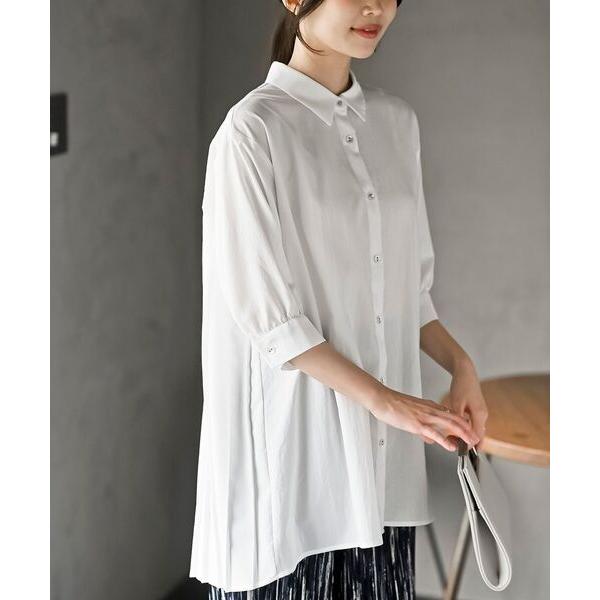 チュニック ＢＡＣＫプリーツ７分袖ブラウスチュニック