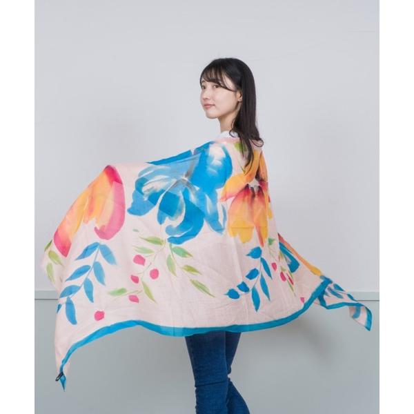 スカーフ バンダナ 「NAAN」スカーフ リサイクル 天然素材 大判 シルク ユニセックス レディー...