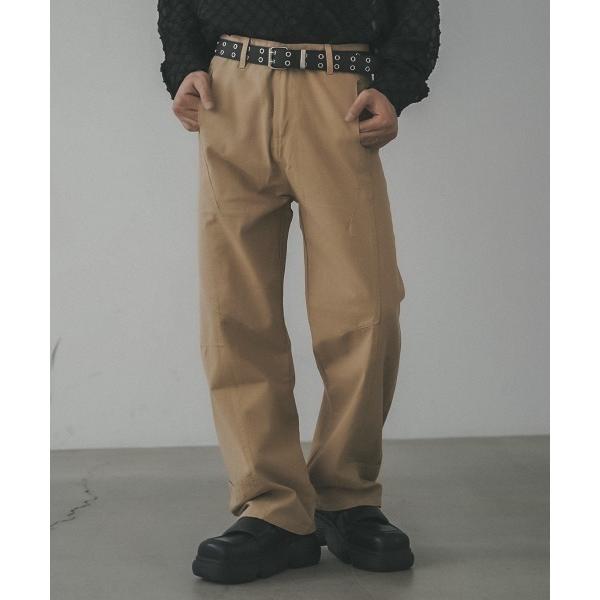 ワイドパンツ チノパン Curved silhouette wide chino pants / カ...