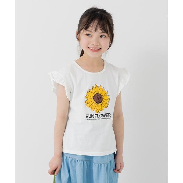 tシャツ 綿100％ プリント フリルTシャツ キッズ 子供服 女の子