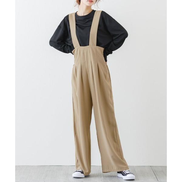 サロペット オーバーオール ワイドシルエットサロペット レディース