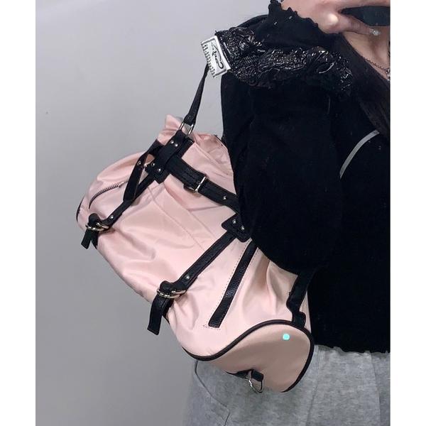 ショルダーバッグ バッグ 「ペットボトル収納可能！」Y2K ベルトボストン2WAYショルダーバッグ ...