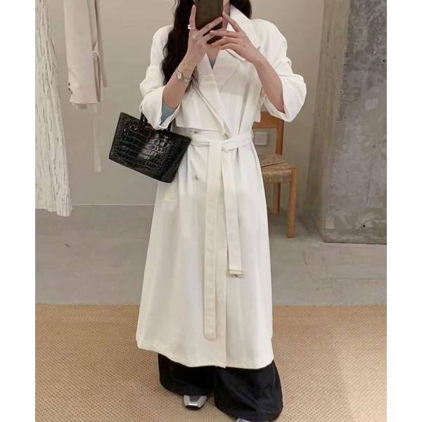 コート アウター テンセルブレンドロングコート レディース