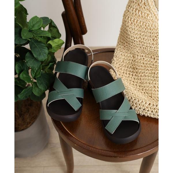 サンダル Re:getA R2682 クロスベルトウェッジサンダル レディース