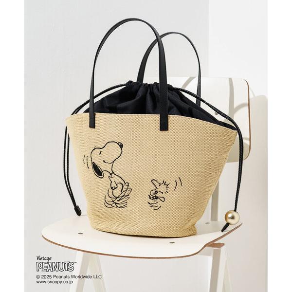 トートバッグ 「PEANUTS×russetコラボ第二弾」カゴトートバッグ大 レディース