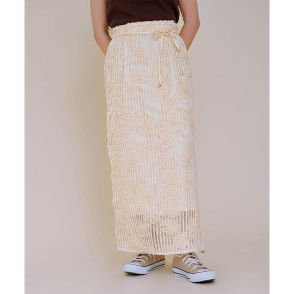 スカート テープエンブロイダリーレイヤードスカート 「低身長・小柄女性」