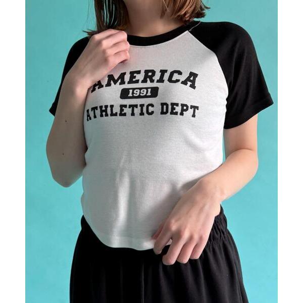tシャツ WOND/AMERICAラグランチビT レディース