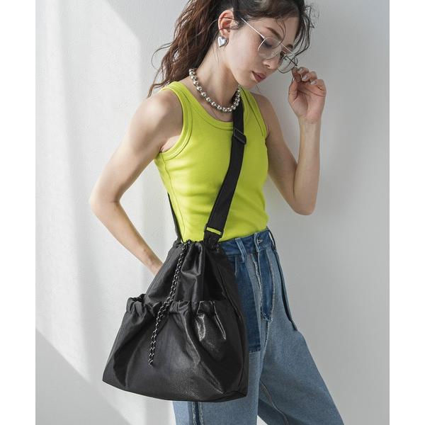 ショルダーバッグ バッグ サテンドロストリングショルダーバッグ レディース