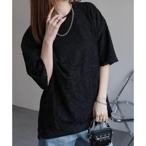 tシャツ 「SET商品」ネックレス付きレースTシャツ/カットソー/花柄/3点セット メンズ レディー...