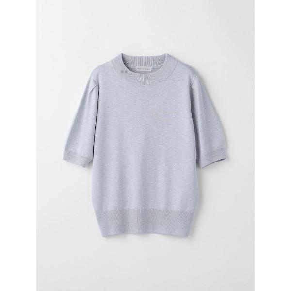 tシャツ 「冷感/UVカット」ラメ天竺　モックネックニット レディース