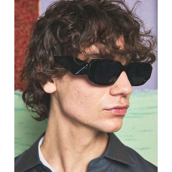 サングラス 「WEB限定」「ユニセックスアイテム」デフォメーションスクエアフレームボストンサングラス...