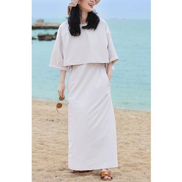 ラッシュガード 普段着にもなる 上品ラッシュガード 2点セット レディース