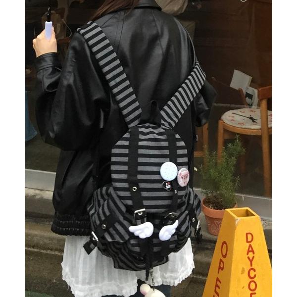 デイバック リュック Border design flap backpack「JD」 レディース