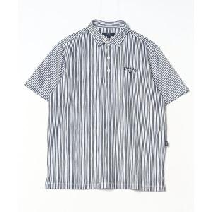 シャツ キャロウェイ  かざあなメッシュストライププリントシャツ メンズ