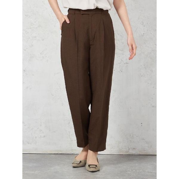 スラックス パンツ 「洗える」テーパードパンツ リネンライクメランジ生地 無地 SOFFICE 春夏...