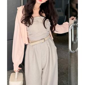 パーカー プチビジューニットパーカー レディースの商品画像