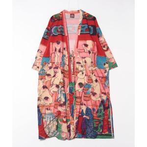 カーディガン 「カヤ」着る、NIPPON ART 倭の絵メンズUV羽織 メンズ レディース