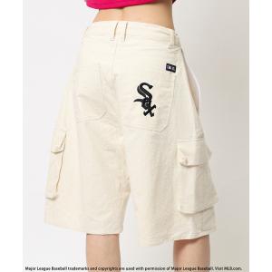 ハーフパンツ パンツ 「MLB」刺しゅうロゴカーゴハーフパンツ レディース