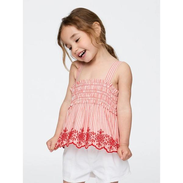 ブラウス シャツ スモッキングギャザー アイレットトップス (幼児・ベビー) キッズ 子供服 男の子...