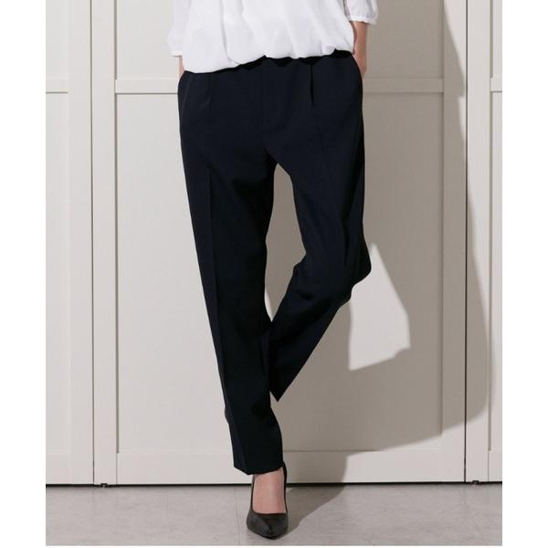 スラックス パンツ 「着る日傘・接触冷感・吸汗速乾」着回し力抜群！テーパードパンツ/ネイビー/無地｜...