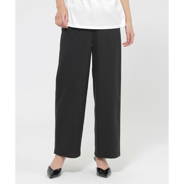 パンツ 「カタログ掲載品」「ウォッシャブル」コットン麻ブレンドストレッチワイドストレートパンツ レデ...