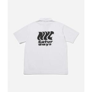 【新品】SATURDAYS NEW YORK CITY 半袖ポロ　ホワイトXXL SATURDAYS SURF NYC【マルチボーダー☆アクセント効果の高い3配色