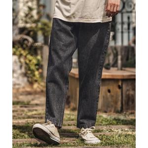 ジーンズ mp13577- ケミカルウォッシュデニムテーパードパンツ メンズ