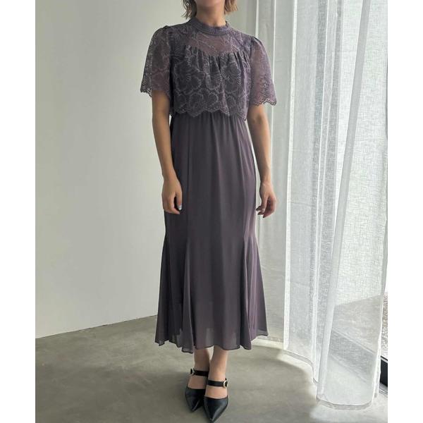 ドレス フレアレーススリーブマーメイドドレス 結婚式 二次会 成人式 同窓会 パーティードレス オケ...