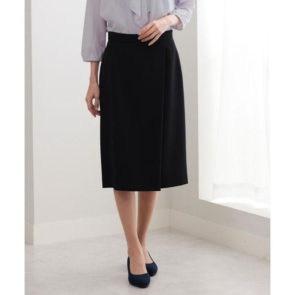 スカートスーツ 「着る日傘・接触冷感・吸汗速乾」自宅で洗える！ラップ風タイトスカート/ネイビー/無地...