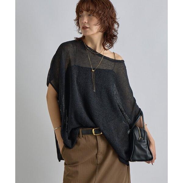 ニット セーター 「さらっと着やすい」ペーパーポンチョニット レディース