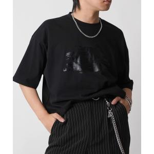tシャツ アブストラクトグラフィック箔プリント 半袖Tシャツ メンズ レディース メンズ レディース
