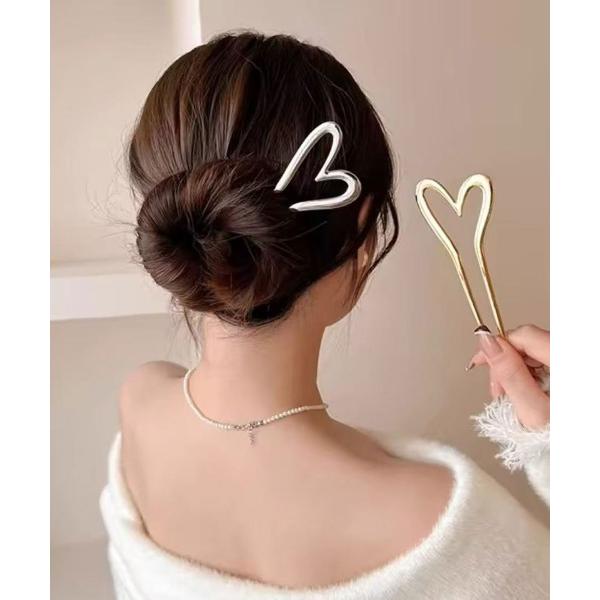 「 Port / ポート 」 シャープライン メタル ハート かんざし #