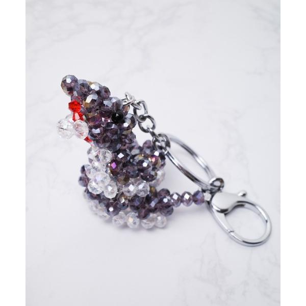 キーホルダー スネークビーズチャーム　キーホルダー