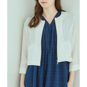ブルゾン アウター NANOTEXノーカラーコンパクトブルゾン レディース