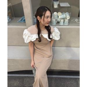 ANDRESD ブラウス シャツ シアージャガードペプラムトップス / sheer 