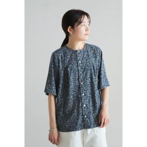 ブラウス シャツ 半袖 フィッシュPT　クルーネックブラウス レディース