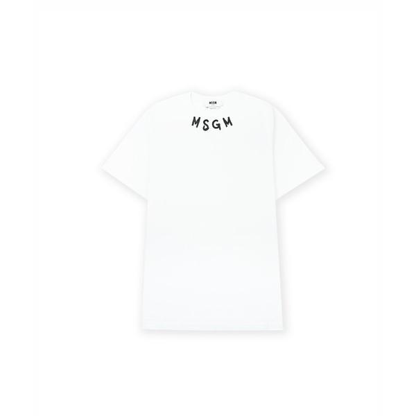tシャツ 「Basic Color」MSGM NEWブラッシュストロークロゴTシャツ メンズ