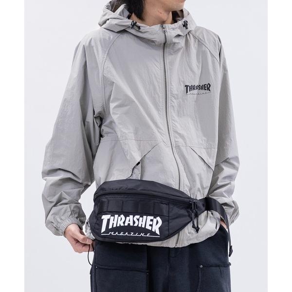 ウエストポーチ 「Y」「THRASHER/スラッシャー」キーフック付き ワンポイントロゴ ウエストバ...