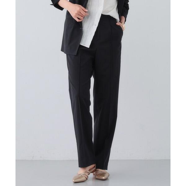 スラックス パンツ 「日本製／SETUP可能」コットン混ゆったりめテーパードパンツ レディース