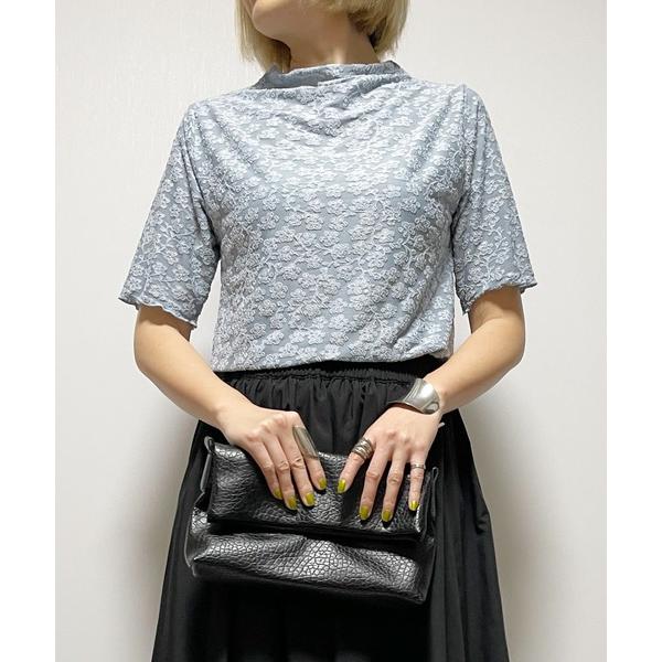 tシャツ 「Fizz/フィズ」　花柄シアーボトルネックTシャツ レディース