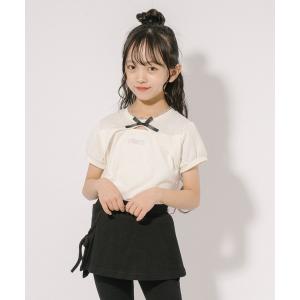 tシャツ 「CHIPIE/シピ」フロントカットリボンパフスリーブトップス キッズ 子供服 女の子