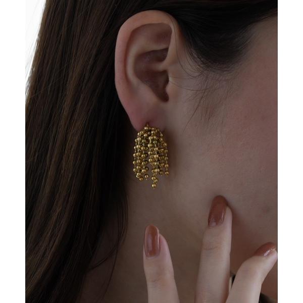 ピアス 金属アレルギー対応 メタルボールタッセルピアス レディース