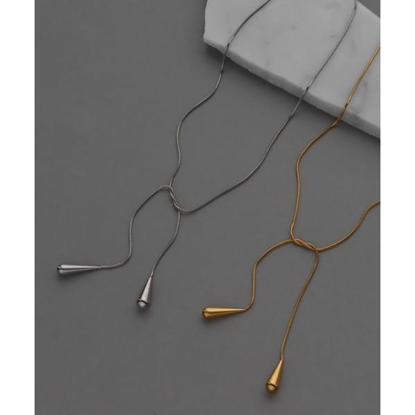 ネックレス 金属アレルギー対応 ドロップスネークコードネックレス レディース