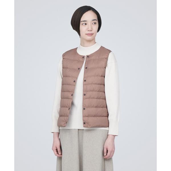 「無印良品」 ダウンベスト M スモークピンク レディース