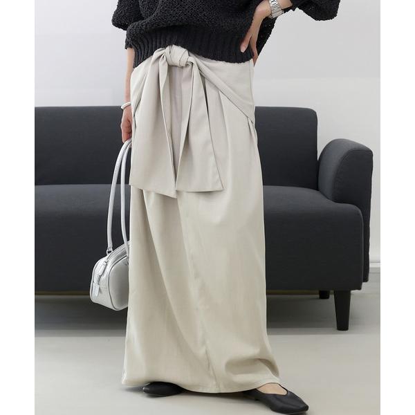 スカート エステルツイルレイヤーロングスカート