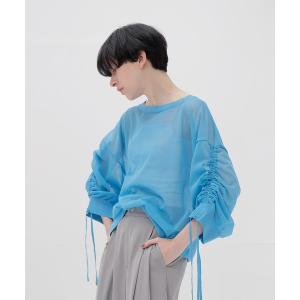 サマーニット ニット セーター ALLONGE sheer string sleeve pull(シアーストリングスリーブプルオーバー) レディース