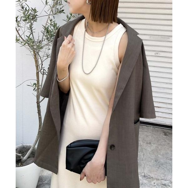 ワンピース 「sayo×クラシカルエルフコラボ」着回しって、こういうこと。リブ素材アメスリロングワン...