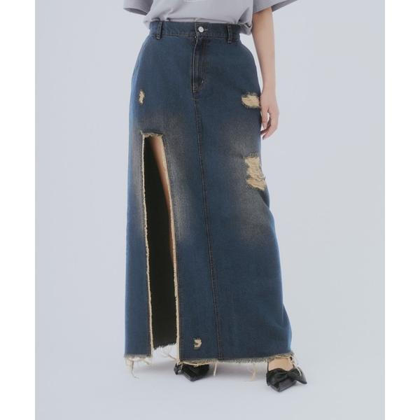 デニムスカート ダメージデニムスカート