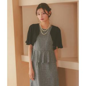 カーディガン 半袖 ボレロ 結婚式 ショート丈 半袖 ワンカラー シフォン カーディガン フォーマル 二次会 お呼ばれ パーティー レディース